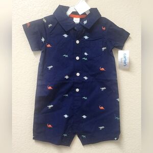 Carter's Navy Dinosaur Print Baby Romper
